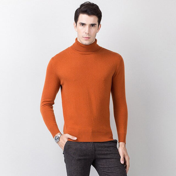 100% Cashmere Real Autumn Winter Sweater Men Fashion Casual Slim Fit Warm Winter Knitted Pullovers Breathable Top Clothing Wool