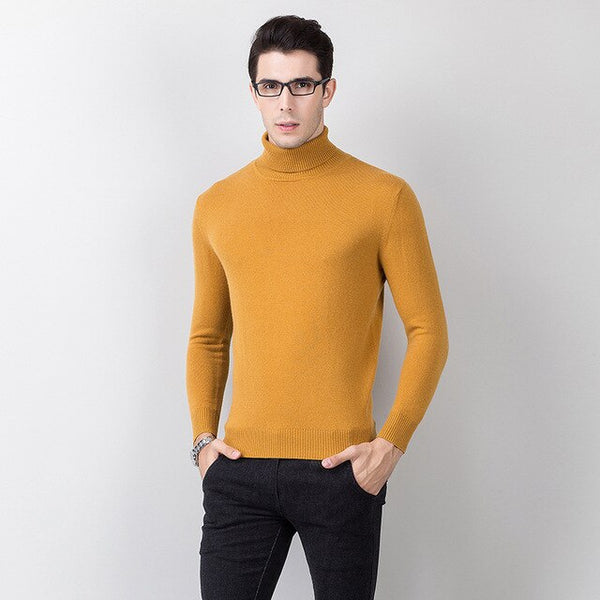 100% Cashmere Real Autumn Winter Sweater Men Fashion Casual Slim Fit Warm Winter Knitted Pullovers Breathable Top Clothing Wool