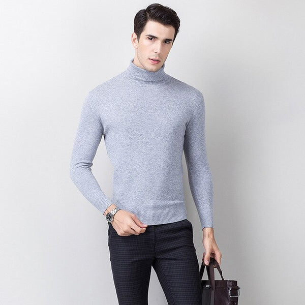 100% Cashmere Real Autumn Winter Sweater Men Fashion Casual Slim Fit Warm Winter Knitted Pullovers Breathable Top Clothing Wool