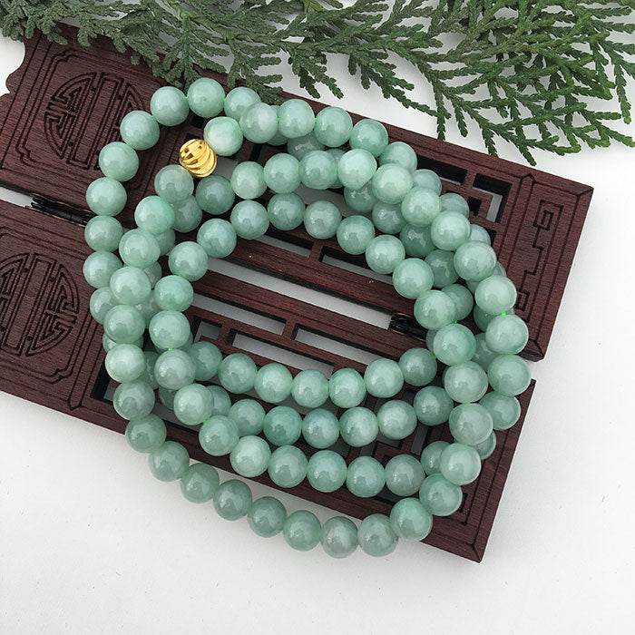 yu   Pearl Chain Bean 8mm Men and Women Necklace Bracelet Sweater Chain Flower Pendant Chain Natural A Goods