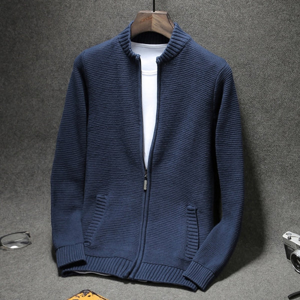 Men sweater cardigan zipper 2019 autumn and winter cotton male thin slim plus size sweater teenage boy knitted outerwear