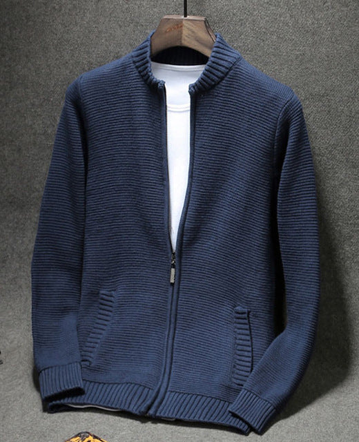 Men sweater cardigan zipper 2019 autumn and winter cotton male thin slim plus size sweater teenage boy knitted outerwear
