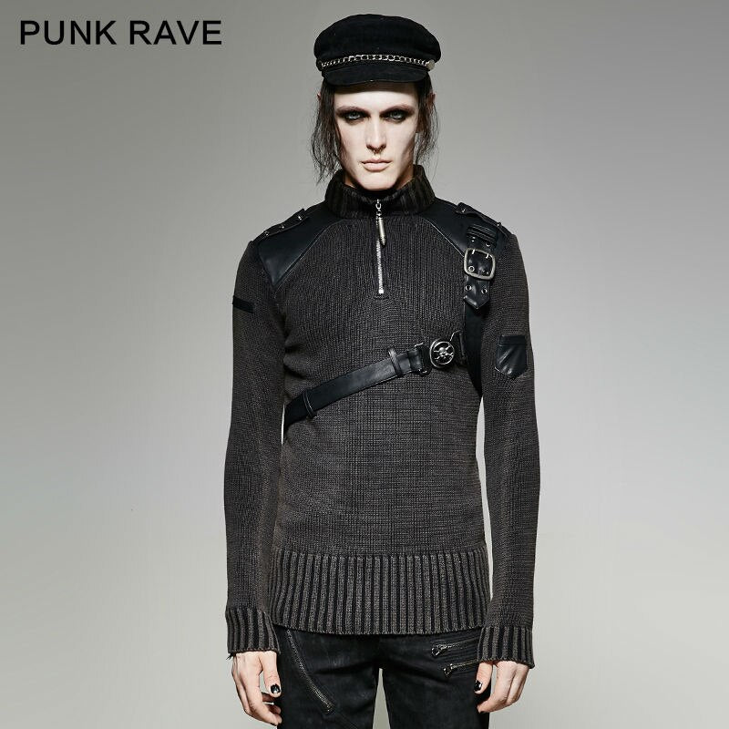 Punk Rave steam punk sweater winter sweater cool style Handsome M035