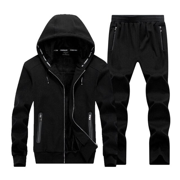 Winter Large Size Sweater Suit Male Hooded Fleece with Thickened Sporting Size Big 8XL  Male Tracksuit Set Men Sportswea