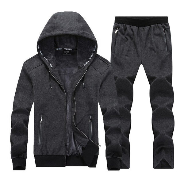 Winter Large Size Sweater Suit Male Hooded Fleece with Thickened Sporting Size Big 8XL  Male Tracksuit Set Men Sportswea