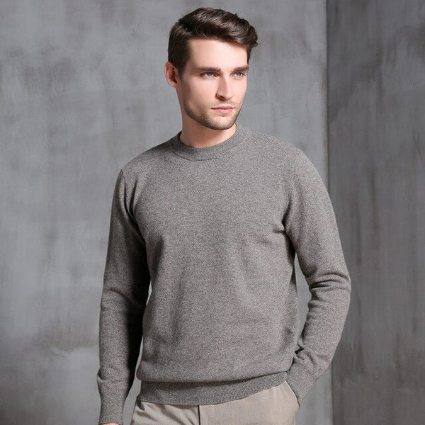 Autumn and winter cashmere sweater men's round neck thick sweater temperament loose men's sweater casual business shirt