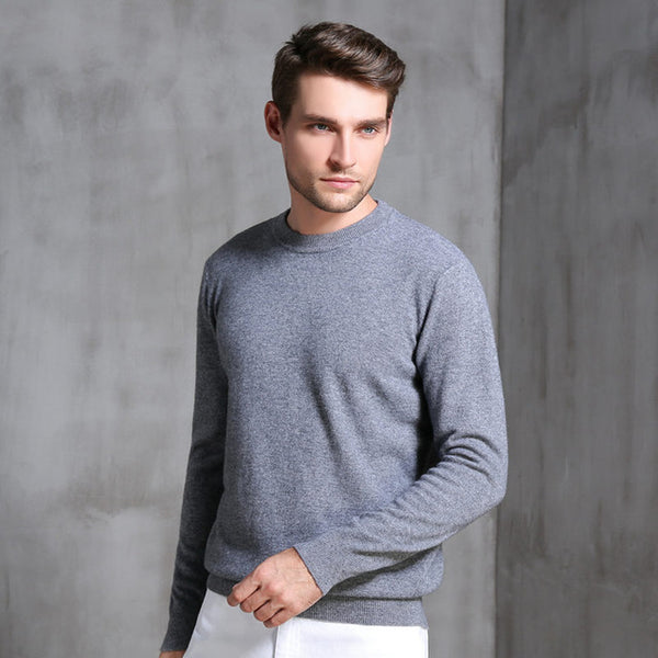 Autumn and winter cashmere sweater men's round neck thick sweater temperament loose men's sweater casual business shirt