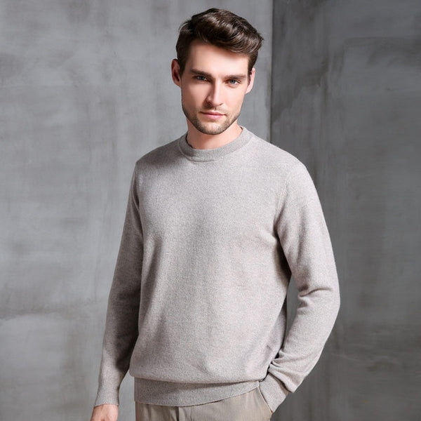 Autumn and winter cashmere sweater men's round neck thick sweater temperament loose men's sweater casual business shirt