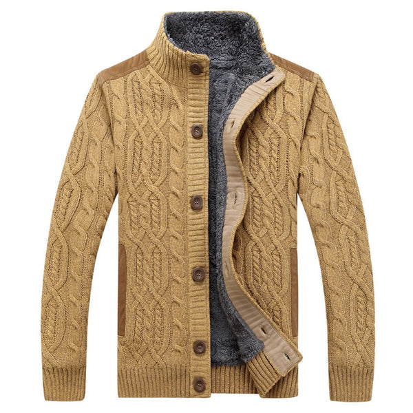 Men sweatercoat cardigan button 2019 new winter male casual long-sleeve plus velvet thick thermal sweater teenage boy M40