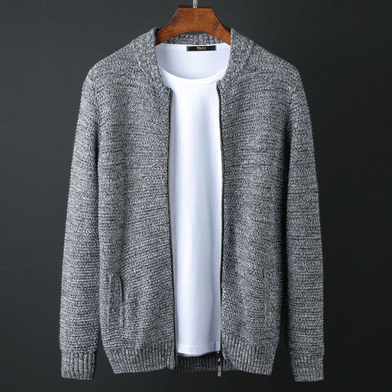 Men sweater cardigan zipper 2019 autumn and winter 100% cotton plus size sweater male fashion outerwear 3Xl 4XL 5Xl 6XL