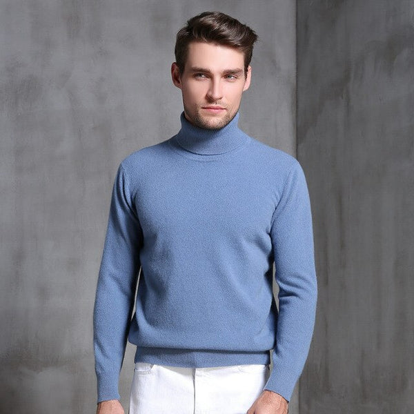 European station 2018 autumn and winter new men's sweater thickening loose high collar cashmere sweater bottoming sweater
