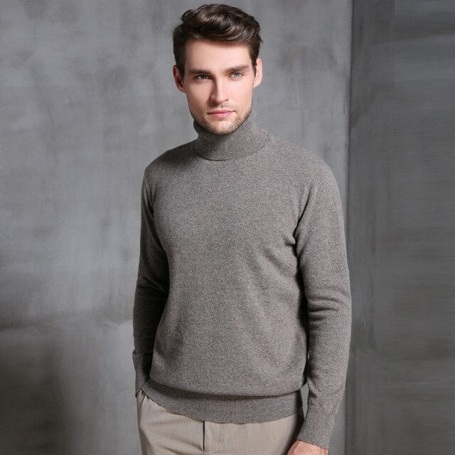 European station 2018 autumn and winter new men's sweater thickening loose high collar cashmere sweater bottoming sweater