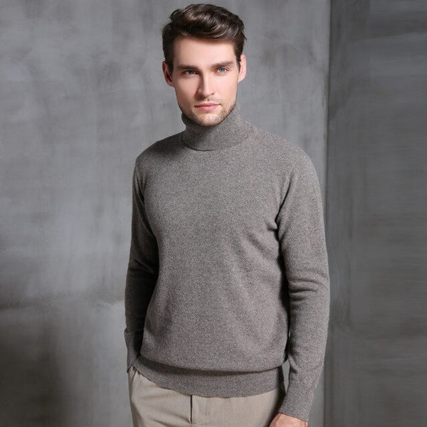 European station 2018 autumn and winter new men's sweater thickening loose high collar cashmere sweater bottoming sweater