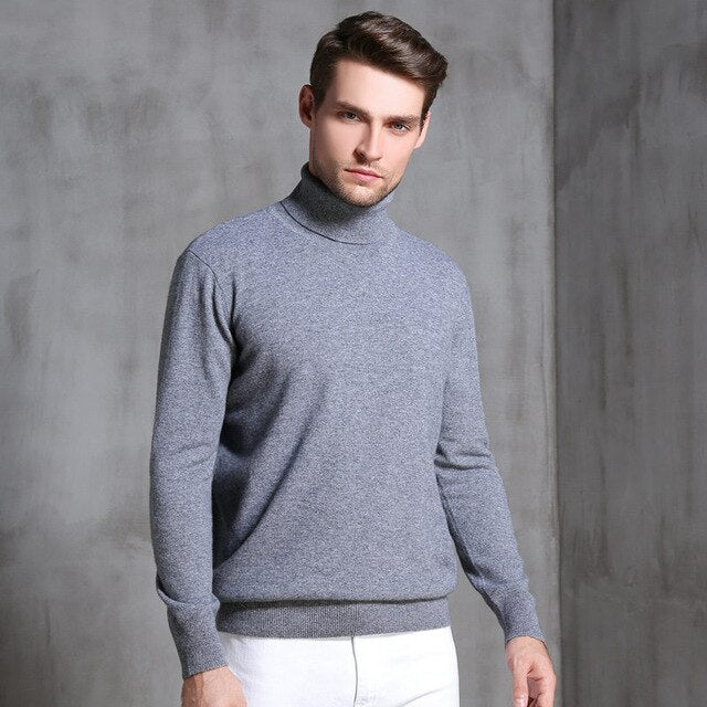 European station 2018 autumn and winter new men's sweater thickening loose high collar cashmere sweater bottoming sweater