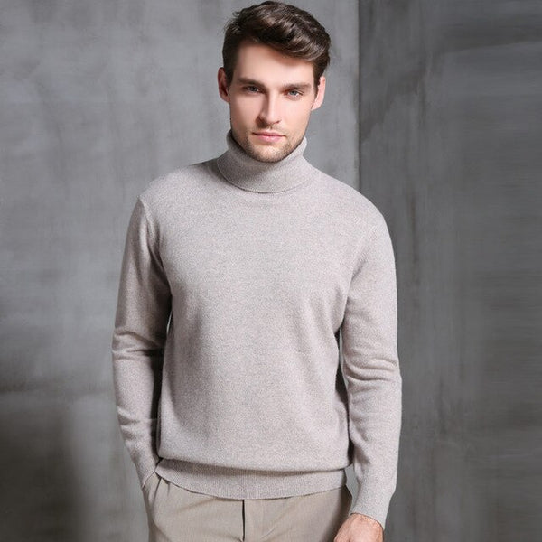 European station 2018 autumn and winter new men's sweater thickening loose high collar cashmere sweater bottoming sweater