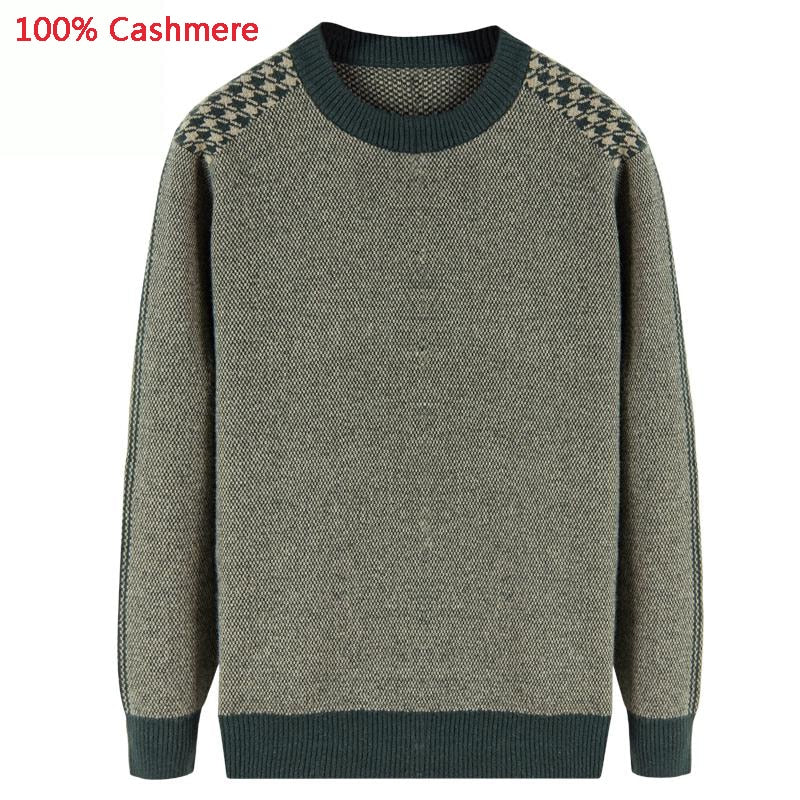 New arrival high quality 100% Pure Cashmere Men Sweater Flower Winter Thickening Casual O-neck Pullovers plus size XSSMLXL-6XL