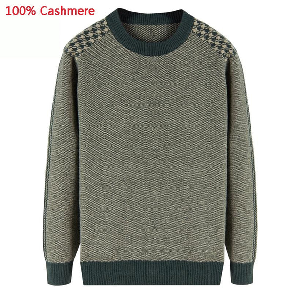 New arrival high quality 100% Pure Cashmere Men Sweater Flower Winter Thickening Casual O-neck Pullovers plus size XSSMLXL-6XL
