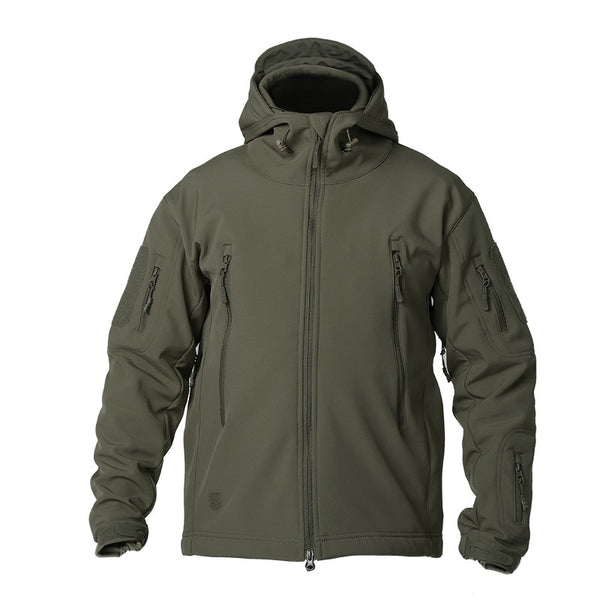 outdoor shark skin soft shell jacket men's camping waterproof windproof sweater sports tactical breathable super elasticity coat